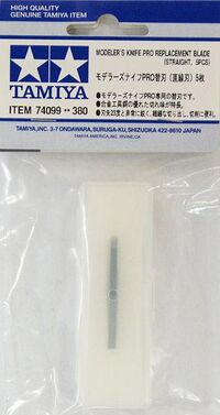 74099, Modelers Knife pro replacemente blade straight 5 pzs, Tamiya.