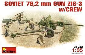 35032, Soviet 76,2 mm Gun Zis-3 w/Crew, 1/35, Miniart.