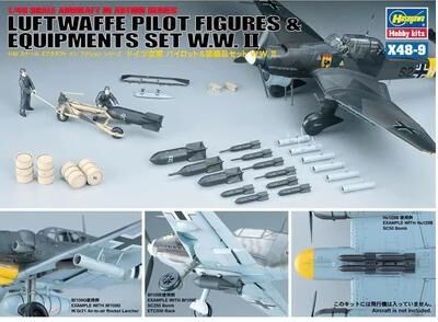 36109, Luftwaffe Pilot Figures & Equipament Set W.W.II, 1/48, Hasewaga.