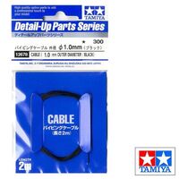 12678, Cable (1.0mm Outer Diammeter/Black) , Tamiya.  