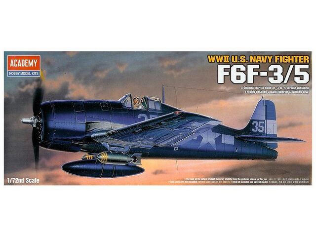 12481, WWII USN Fighter F6F-3/5, 1/72, Academy.