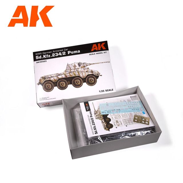 AK35503, Sd.Kfz. 234/2 Puma WWII German Armored Car, 1/35, AK Interactive.