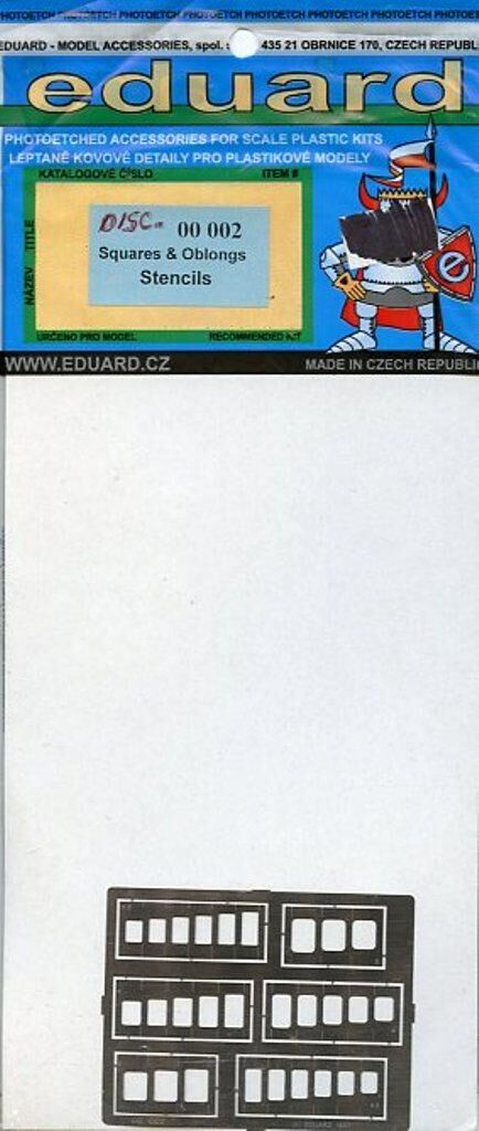 00002, Squares & Oblongs  stencils, Eduard.