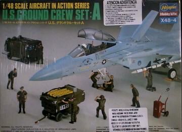 36104, X48-4 U.S Ground Crew Set: A, 1/48, Hasegawa.