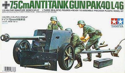 35047, 7.5 Cm Gun (Pak 40/L46), 1/35, Tamiya.