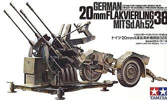 35091, German (20mm. Flakvierling 38 "MIT Sd. Ah.52"), 1/35, Tamiya.