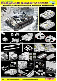 6606,  Pz.Kpfw.III Ausf.N w/Winterketten s.Pz.Abt.502, Leningrad 1943, 1/35, Dragon.