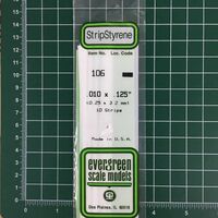 106,Tiras de Estireno 0.25 x 3.2 mm, Evergreen.