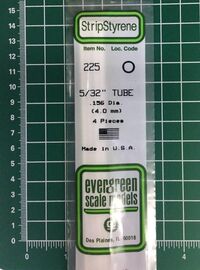 225,Tubos de Estireno 4.0mm, Evergreen.