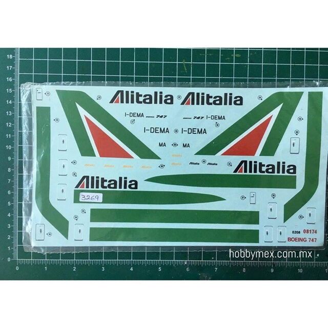 3269,  Boeing 747 Alitalia, 1/144, Calcomanias Genericas. 9