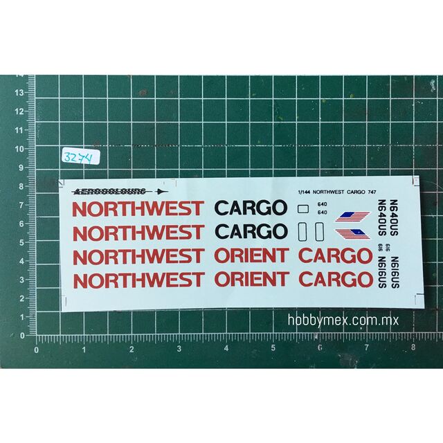 3274, Northwest Cargo 747, 1/144, Calcomanias Genericas. 9