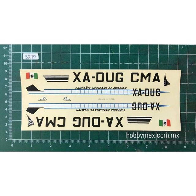 3279,  Mexicana de Aviación XA-DUG CMA, 1/90, Calcomanias Genericas. 9