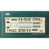 3279,  Mexicana de Aviación XA-DUG CMA, 1/90, Calcomanias Genericas. 9