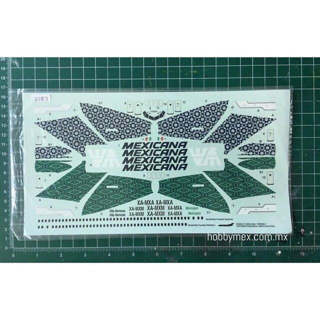 3283, Mexicana Boeing 727 Mexicapan, 1/144, Calcomanias Genericas. 9