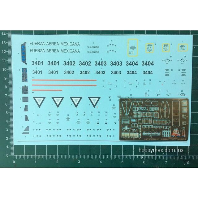 3555,  C-27J Spartan FAM, Calcomania y Fotocortado,  1/72, Anahuac Models. 6