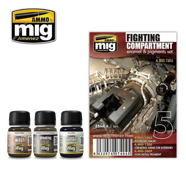 7404, Fighting Compartment Enamel/Pigment Set, AMMO MigJimenez.
